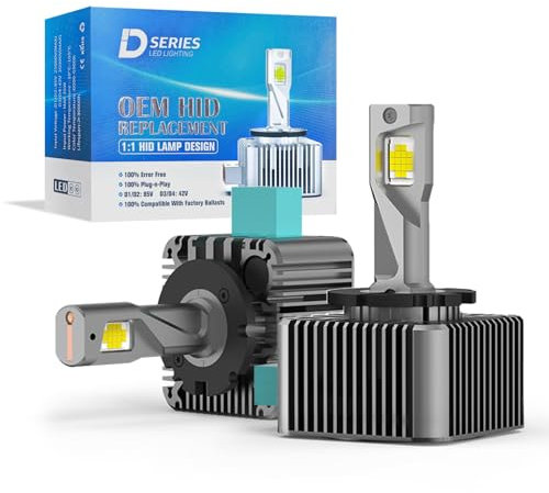 NUROTA 2 lampadine allo xeno D3S, 12 V, 35 W, D3S, 6500 K, colore bianco, con omologazione, ricambio per bruciatori HID Xenon