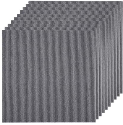 Fudaiki Teppichfliesen Selbstklebend 30x30CM 10 Stück Teppichfliesen Selbstliegend, Teppich Fliesen Teppich Selbstklebend Teppichfliesen Weich Auslegware Teppichboden Grau