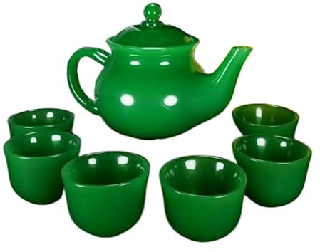 Juego Completo de 7 Piezas de Tetera con Tapa de Taza de té de Jade, Tetera de Alta Gama