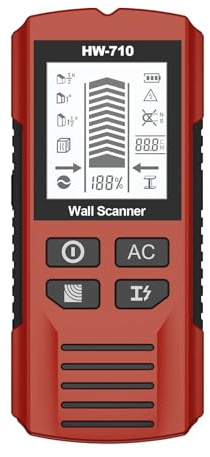Détecteur de métaux et de mur multifonctionnel - Détecteur mural 2025 - Scanner de puissance portable de tuyaux métalliques - Scanner 5 en 1 - Convient pour la détection du métal, des câbles, du bois