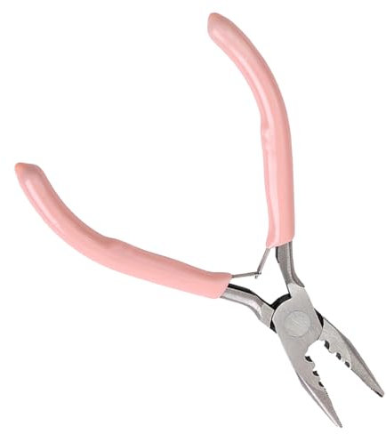 Mini Pliers fo Hair Extension Tools - 3-Hole Design, Micro Loop Tongs for Beads and Loop Tools - Precision Pliers for Hair Extension Removal and Installation - Non-Slip Handles and Ergonomic Handles