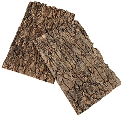 CVUTOVO 2pcs Écorce d'arbre pour Reptiles, Décoration Habitat Reptiles Amphibiens Plateforme d'escalade Repos pour Terrarium, Décor Naturel pour Petits Animaux