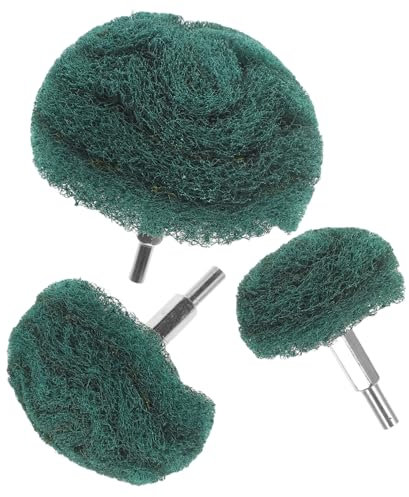 ELAYARD Juego De 3 Cabezales De Pulido Tipo Hongo Mango, Almohadilla De Nylon Verde De 50mm, 75mm y 100mm Para Taladro, Accesorios Abrasivos Para Lijado y Pulidora De Ruedas