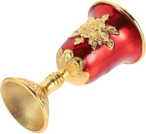 OUUOYSD Calice in Ottone, Calice, Bicchieri da Vino, Calice da Vino, Bicchieri Vintage, Calice da Vino, Calice Classico(Red)