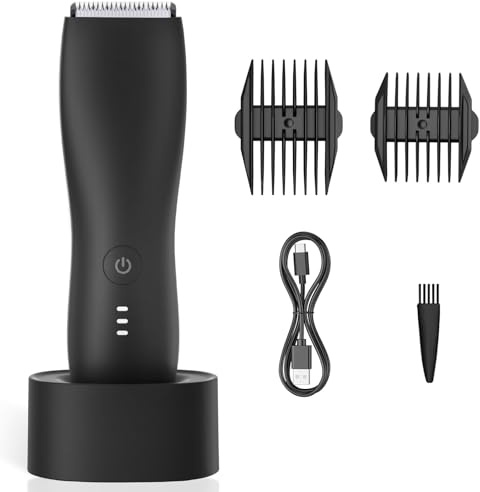 Körperhaartrimmer Herren, Schamhaarschneider für Männer, Balltrimmer, Nass/Trocken Bikini Trimmer Damen Elektrisch für Brust, Beine, Wasserdicht & Wiederaufladbar