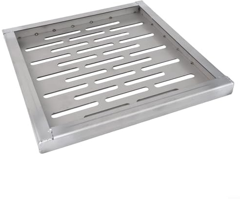 Edelstahl-Bodenablaufabdeckung, quadratisches Gitter, rutschfestes Entwässerungssystem, Multi-Loch-Design, schneller Wasserfluss, für Innen- und Außenbereich, Badezimmer, Küche (250 x 250 x 20 mm)