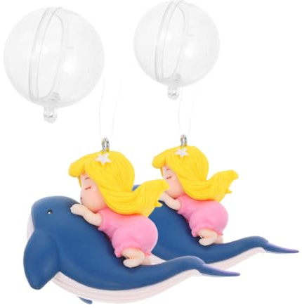 GANAZONO 2 Stück Teiliges Aquarium Deko mit Schwimmender Wal-mädchen Figur Lebendige Taucher Aquarium Dekoration Fischsicheres Material Geeignet für Verschiedene Aquarien Verspielte