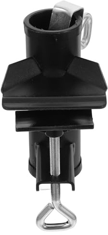 SHINEOFI Support de Parasol Extérieur Robuste en Pince Ajustable Fixation Stable pour Parasols de Terrasse et Plage Compatible Mâts Variés Pince Noire Mat Anti-Vent pour Jardin et Balcon