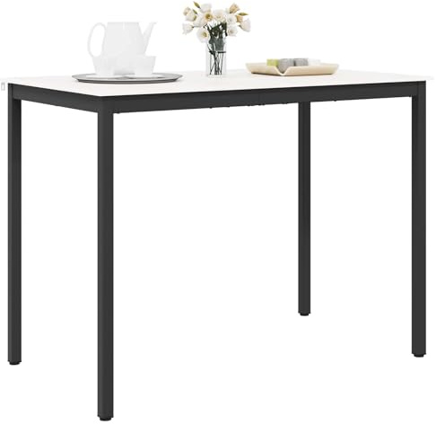 vidaXL Barbord Vit 110 x 55 x 105 cm Massiv furu, Kök Fyrkantigt, Industriell Stil Design, Hållbara Material för Moderna Utrymmen, Tillägg till Din heminredning, Funktionellt