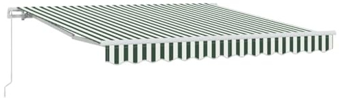 ULUYYUC Store banne 300 x 250 x 165 cm, à bras articulé, en polyester résistant, vert et blanc, pour jardin et balcon, montage mural