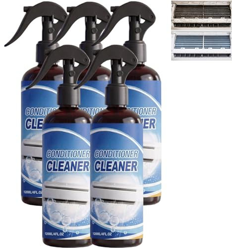 Heavy Duty HVAC Coil Cleaner Foam Spray, No Rinse Evaporator & Condenser Coil Cleaning Foam, Foaming Climate Conditioner Cleaner for Portable Window Appliance, (5pcs)