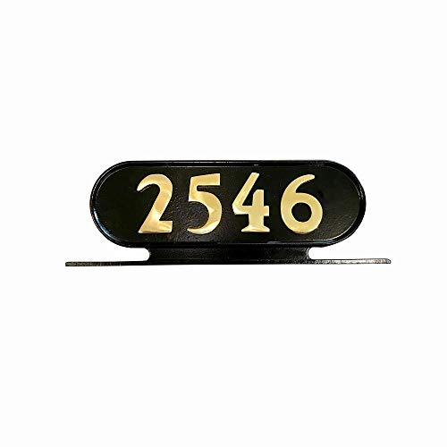 ADDRESSES OF DISTINCTION Williamsburg Style 8 Address Plate – Plaque for House Numbers - Rust Proof Aluminum Mailbox Topper - Mounting Hardware Included (Solid Brass Numbers)