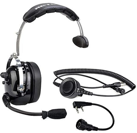 Retevis EHK005 Talkie Walkie Oreillette Casque Antibruit Compatible avec RT24 RT27 RT5R RT1 RT85 RT21 RT86 Radioddity Baofeng UV-5R 888S Antibruit Talkie Walkie Casque IP54 Étanche (1 Pcs)