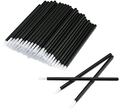 100 Pcs Disposable Makeup Lip Brushes PYO Cookie Paint Brushes Nail Polish Brushes Cosmetic Lip Brush Wands mini paint brushes for cookies (Black)
