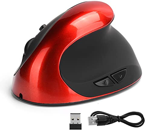 ciciglow Mouse Ottico Verticale Senza Fili, 3a Generazione Mouse Verticale Senza Fili Ergonomico per Mano Destra Mouse da Gioco Mouse per Computer(rosso)