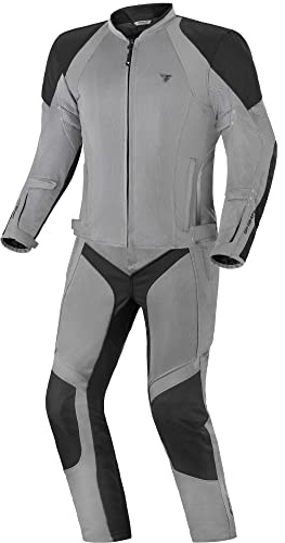 SHIMA JET Motorradkombi Herren - Atmungsaktive Sommer Mesh Motorcycle Stadt Textiljacke Männer mit Wasserdichter Membran, CE Schulter Ellbogen und Rücken Protektoren, Breitenverstellung (Grau, M)