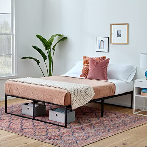 Linenspa Estructura Cama Estilo Contemporáneo – Somier con patas 90x190 cm – Cama de Metal con Lamas de Acero – Espacio Inferior de 30cm para Almacenamiento – Montaje Fácil