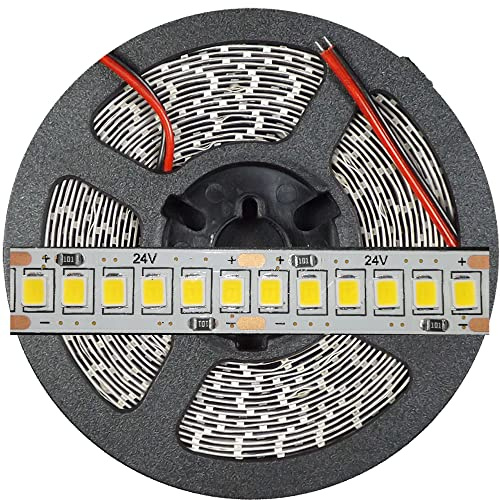 Mondo Strisce Led: Bobina da 5 metri senza Trasformatore, Altissima Luminosità 10.000Lumen 1200Led 24V Luce Bianco Freddo 6000k. Striscia Led SMD2835 ip20 Strip
