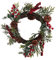 Vacchetti Giuseppe Decorazione ghirlanda corona verde naturale di Natale in plastica con pigne e bacche larga 35cm, 6323580000