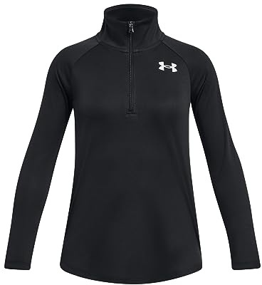 Under Armour Girl's UA Tech Graphic 1/2 Zip Shirt Black