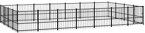 vidaXL Hundgård för utomhusbruk stål 26,35 m², hundgård, valphage, hundinhägnad, hundgårdar, valphagar, hundinhägnader, hundbur, hundburar