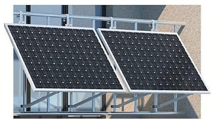 4 Stück für 2 Module Halterung für Solarpanel Aufständerung für Solarmodule Photovoltaik Montageset Einstellbarer Winkel für Balkon, Flachdach oder Garten