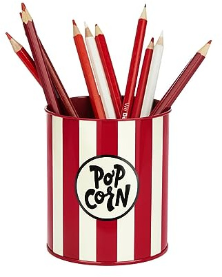 balvi Stiftehalter Popcorn Farbe Rot und Beige Metall