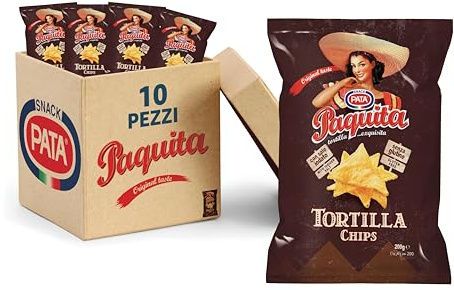 PATA | Paquita Tortilla Chips Classica, Senza Glutine, Con Olio di Semi di Girasole, Fonte di Iodio, 10x200g
