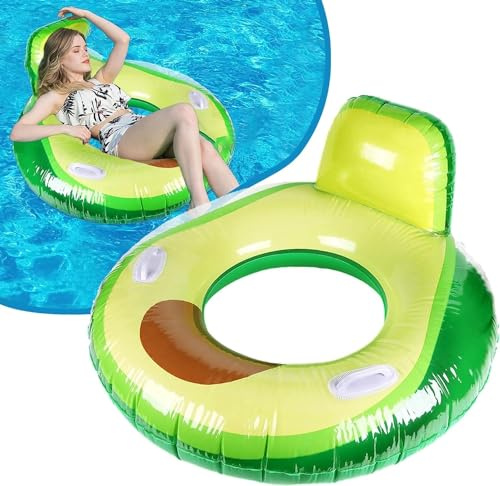 LATERN Avocado Aufblasbarer Pool Schwimmring, 95CM Gummi Aufblasbares Schwimmfloß Riesiger Schwimmring für Wasserspaß Aufblasbarer Pool-Schlauch für Schwimmbad Wassersport Sommer Strand Party