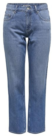 ONLY Jean Coupe Droite ONLLUMI Taille Moyenne Mom Fit Jeans