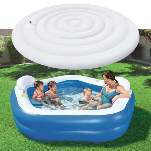 Couverture de Spa Gonflable, Couverture de Spa à économie d'énergie pour Spa, imperméable et isolée, Protection de Remplacement Coupe Vent, résistant à la Pluie, à la Neige (Rond,145cm)