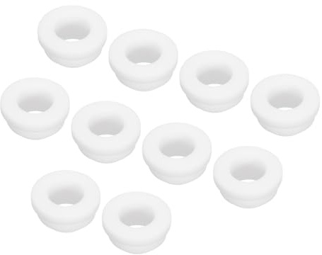 sourcing map 10Pcs Snap Silicone Rubber Grommet Plug Mount Dia 11mm ID 8mm Narrow Groove Width 2mm Seal Anti-Scratch Sleeves for Electrical Box Cable Pipes White