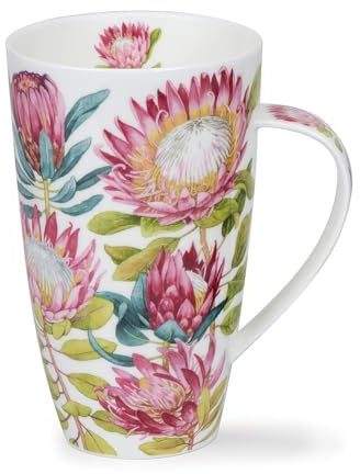 Dunoon Henley King Protea - Taza de porcelana fina (0,6 L)