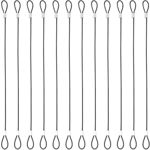 GORGECRAFT 20pz Cuerda de Alambre de Acero Inoxidable de 223mm Cordón de Seguridad Correa de Seguridad Eslabón de Cadena de 5mm de Espesor Acero Trenzado Recubierto de Goma para Exteriores Viajes