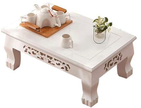 KLJUddGY Bodentisch Quadratischer niedriger Tisch, einfache Bodentische, Tatami-Teetisch, Couchtisch aus massivem Holz, japanischer Altartisch, Erkerfenstertisch einzigartig