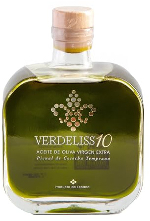 Aceite Verdeliss 10 Picual Cosecha Temprana | Botella de Aceite de Oliva Virgen Extra 500 ML con Estuche | aceite oliva virgen premium