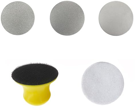 2 Inch 120 Grit 240 Grit 600 Grit Diamond Sanding Blocks with Hook and Loop Sponge Polishing Pad and Round Sanding Holder for Kitchen and Outdoor Use