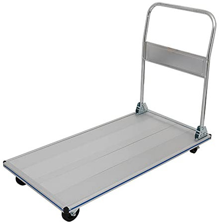 DRFGNF Plattformwagen, zusammenklappbarer Plattformwagen aus Aluminium, erweiterte Version, Faltbarer Griff, rollender multifunktionaler beweglicher Pritschenwagen, Handwagen, 355 kg Pritschenwagen