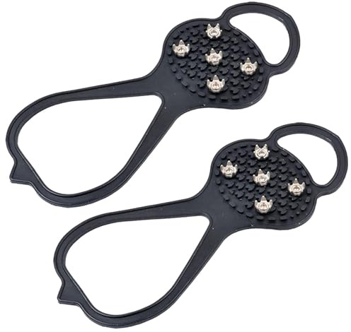 Schuhspikes - Eisspitzen, 5 Stahlnieten Spikes für Schuhe | Wanderschuhe und Schneeschuhe Kletterspikes Greifer für Herren