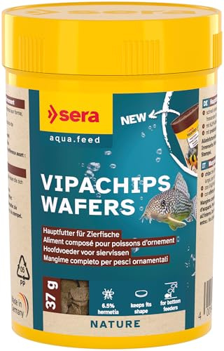 sera Vipachips Wafers 100 ml (37 g) | Fischfutter Aquarium für Bodenfische | Schnell sinkende, formstabile Chips | Aquarium Futter mit natürlichen Inhaltsstoffen | Hochwertiges Fischfutter