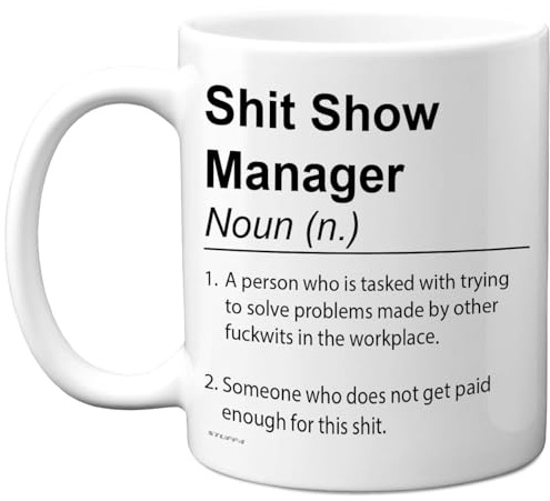 Stuff4 Manager Mug, Sh*t Show Rude Joke Presents | Novelty Gifts for Manager from Colleague Friend, 11oz Ceramic Dishwasher Safe Premium Gift Mugs