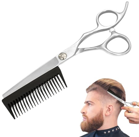 Friseurschere | Salonschere mit abnehmbarem Kamm | Effilierschere 2-in-1 mit abnehmbarem Kamm für Salon zu Hause Friseur Reise Haarpflege Frauen Männer