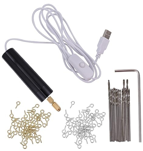 SHINEOFI 3 Set Mini Trapano Elettrico Trapano Foro Di Gioielli Mano Piccolo Attrezzo Trapano Elettrico Per Gioielli Bit Per Trapano Rotante Macchina Senza Fili Acciaio Nero 115 Pezzi * 3