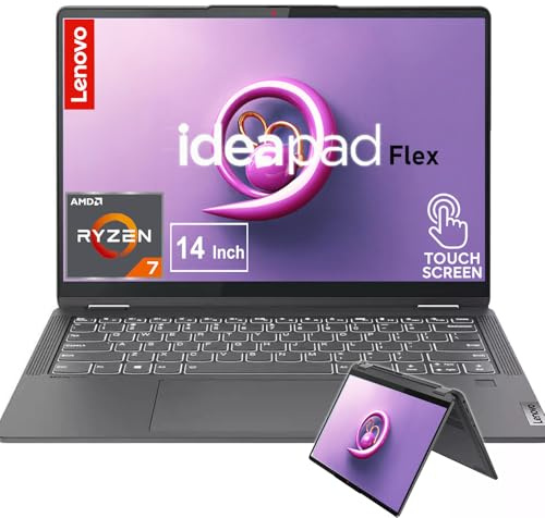 Lenovo IdeaPad Flex 5 | Laptop y tablet 2 en 1 de 14 pulgadas | Ryzen 7 5700U, procesador de 8 núcleos | RAM LPDDR4X de 16 GB, SSD de 1 TB | Pantalla táctil IPS de 2.2 K | Windows 11 | Teclado