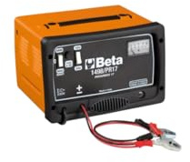BETA 1498/PR17 - Caricabatterie Tradizionale 12/24V per Batterie al Piombo, Semiprofessionale con Protezioni e Amperometro Integrato