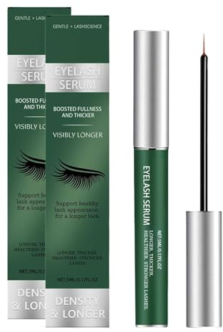 Sérum pour cils sans hormones - Formule naturelle - Booster de cils pour une croissance plus rapide des cils - Végétalien - 5 ml x 2