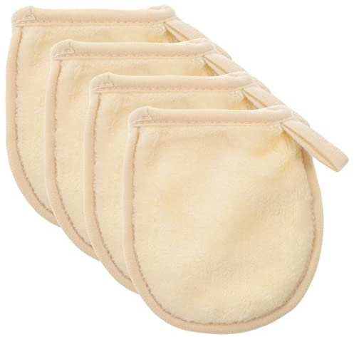 Hemobllo Moufles de Démaquillage 4 Pièces Réutilisables en Fibre Blanche Accessoires de Maquillage Pratiques Lavables et Design Simple pour Nettoyage Visage