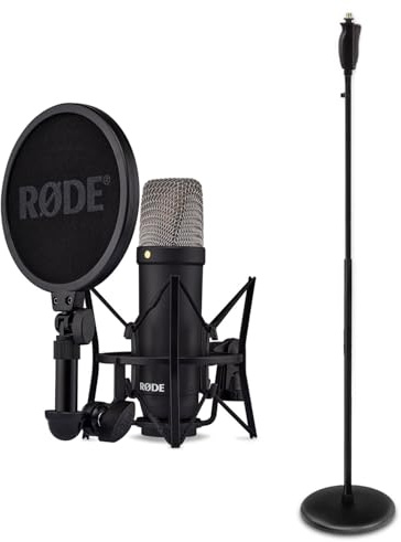 Rode NT1 Signature Black Studio-Mikrofon mit keepdrum Einhand-Mikrofonständer