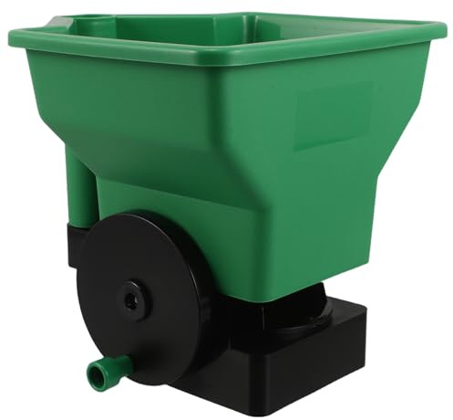TOYZFRIENDY Semoir Portatif à Manivelle Réglable Mini Épandeur à Jet pour Jardin et Potager Semoir Manuel Vert Compact pour Semis Précis et Distribution Uniforme des Graines en Extérieur