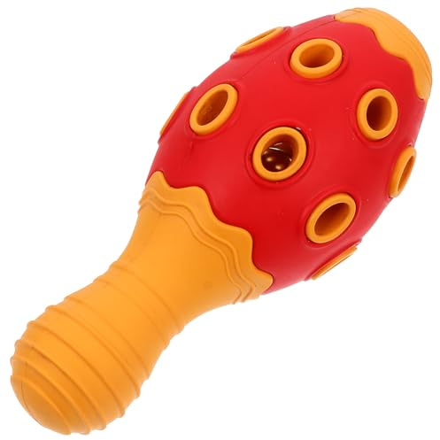 ROMISBABA Juguete Masticable para Perros Chirriante de Goma Resistente Pelota de Golosinas para Cachorros en Color Naranja Rojizo Multifuncional para Entrenamiento y Cuidado Dental